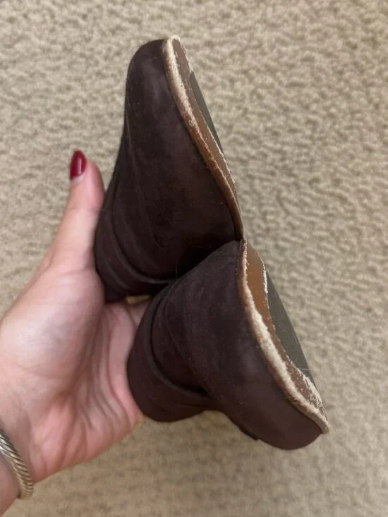 Margaux Brown Suede Loafer Flats - Size 7/37 - Picture 3 of 4